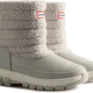 NEW Hunter Pile Fleece Short Snow Boot - Gray